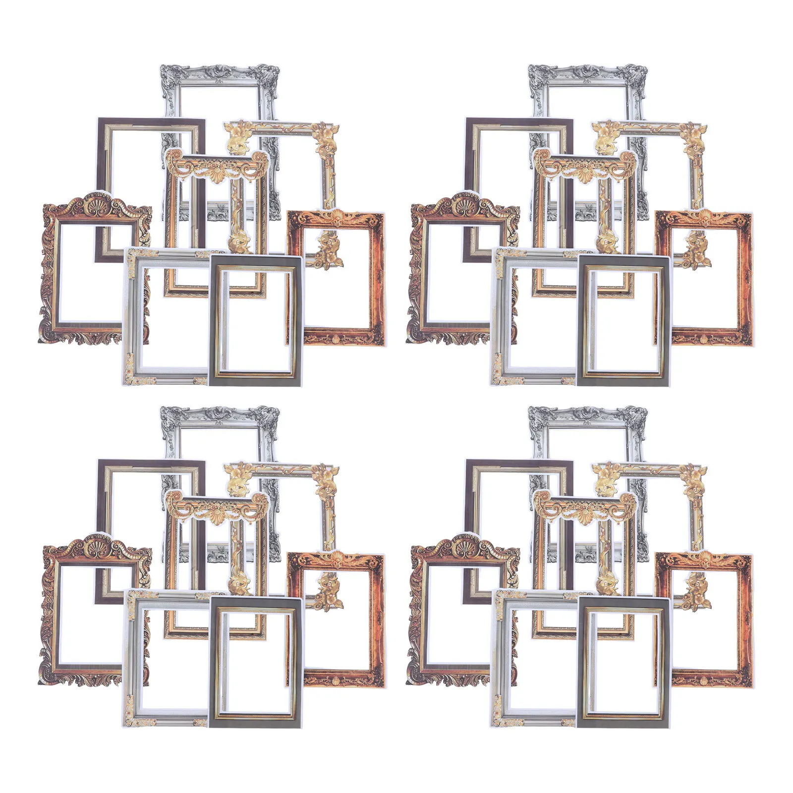 

32Pcs Vintage Frame Decals for Walls Peel and Stick Photo Border Stickers DIY Decorative Art Living Room Bedroom Mural