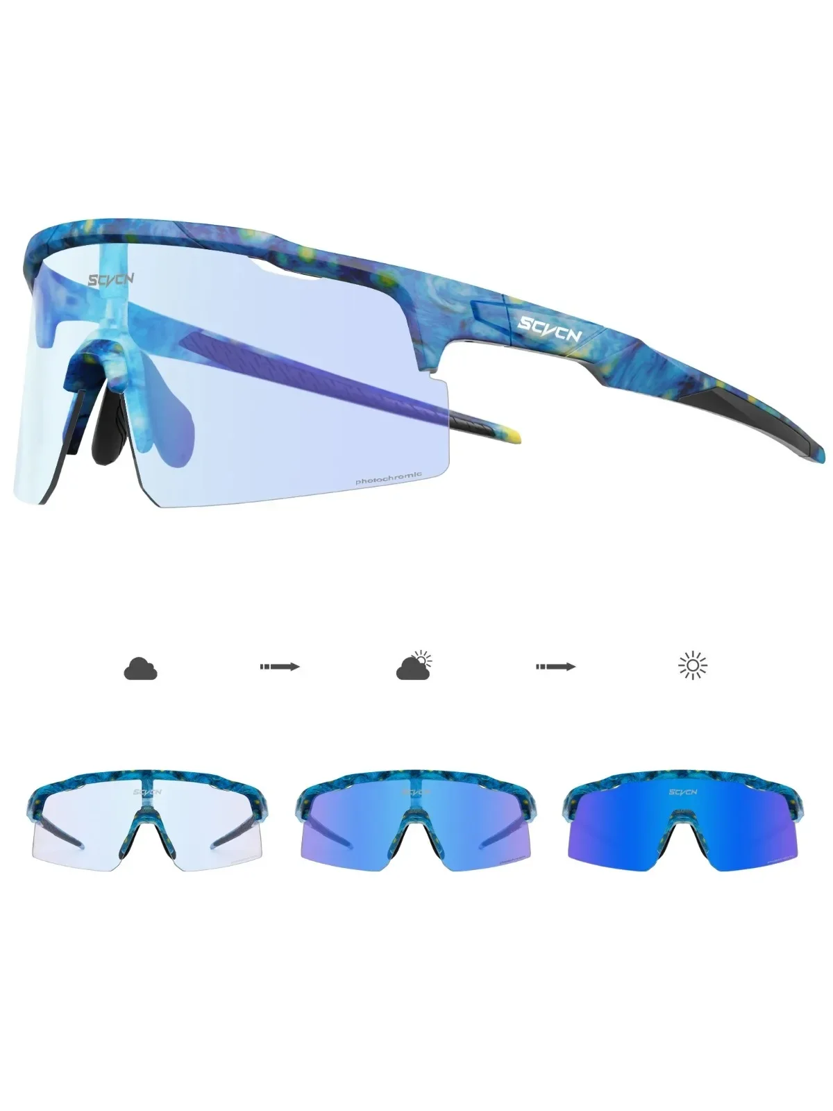 AliExpress SCVCN Cycling Red Blue Photochromic Glasses Outdoor Sports Running Men's Sunglasses Road MTB Bicycle Goggles Women Bike Eyewear