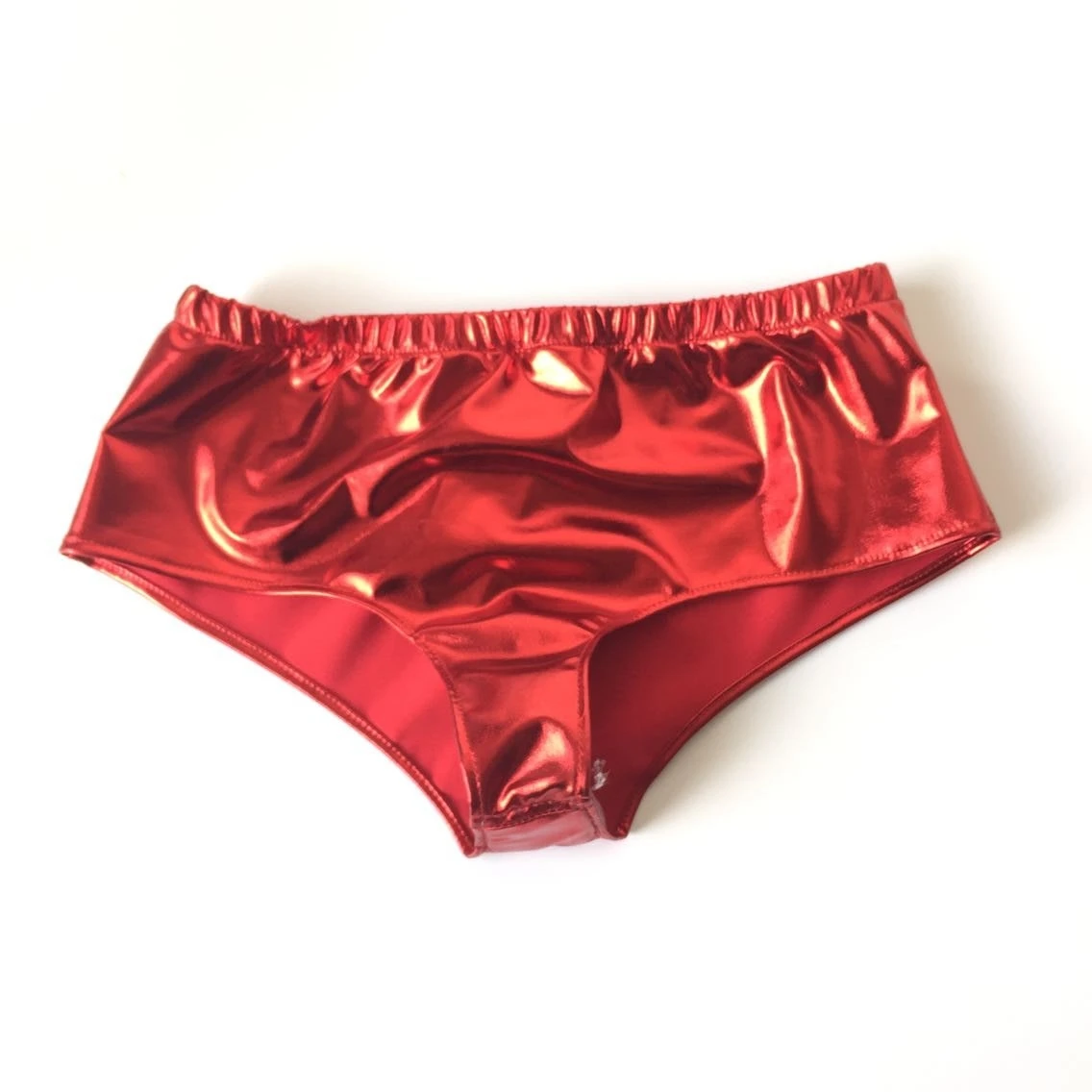 Sexy Women Silicone Inside Dildo Patent Leather Panties Briefs Rubberized Pants Anal Butt Penis Plug Chastity Underwear Sex Toys