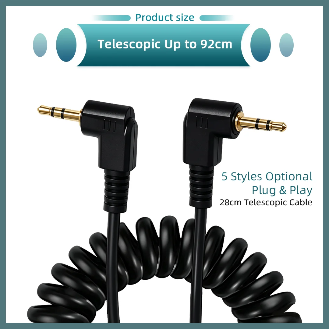 2.5mm Shutter Release Cable Remote Control Cord for Canon Nikon Sony DSLR Camera C1 C3 N1 N3 S2 Gimbal Wireless Timer Trigger