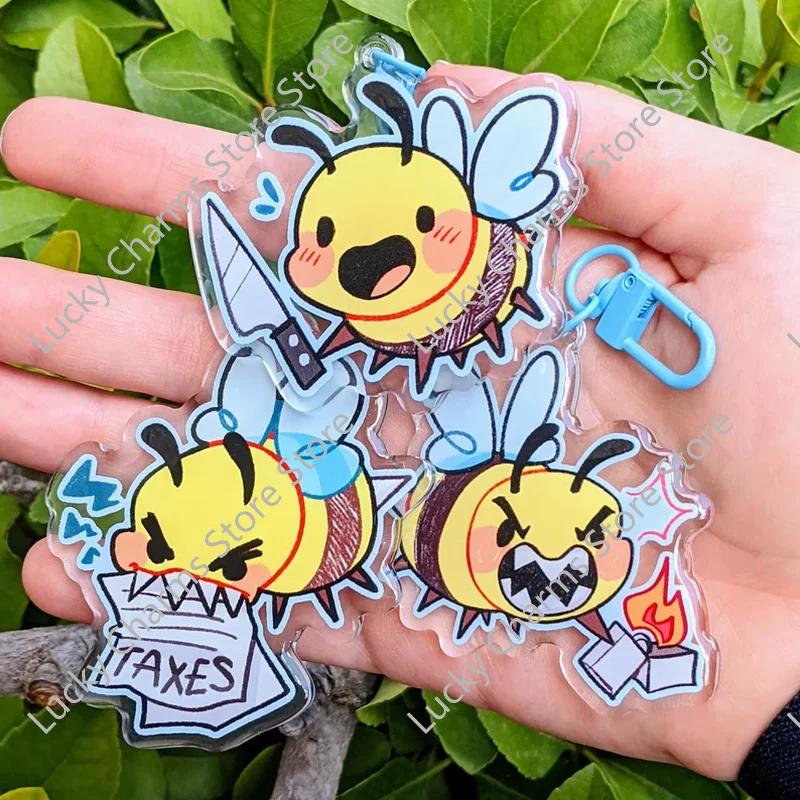 Y2K Trippy TV Head Acrylic Keychain Retro Glitch Television Cartoon Character Pastel Aesthetic Backpack Bag Charm Decor