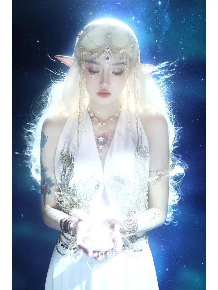 

Костюм для фотосессии в этническом стиле Dry Fairy T: Модная индивидуальная одежда для фотосъемки в образе Белой Богини Луны для путешествий