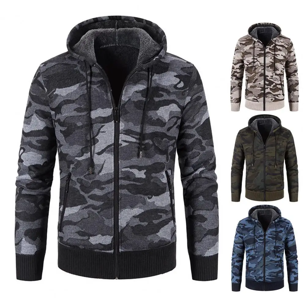 

Fabulous Man Coat Quick Drying Long Sleeve Great Stitching Camouflage Thick Jacket Coat Camouflage