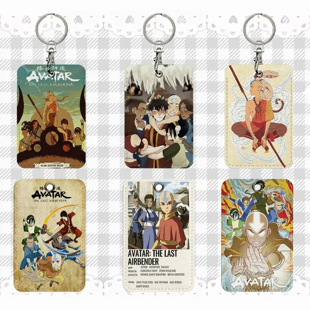

Avatar The Last Airbender Прямоугольный чехол для удостоверения личности Брелок для ключей Сумка для ключей Кольцо для ключей Кожаный держатель для карт Брелок для ключей Доступ