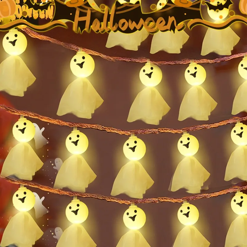 

Halloween Sunny Doll Haunted House Lights Battery Operated Ghost Lantern String for Garden Home Scary Party Festival Atmosphere