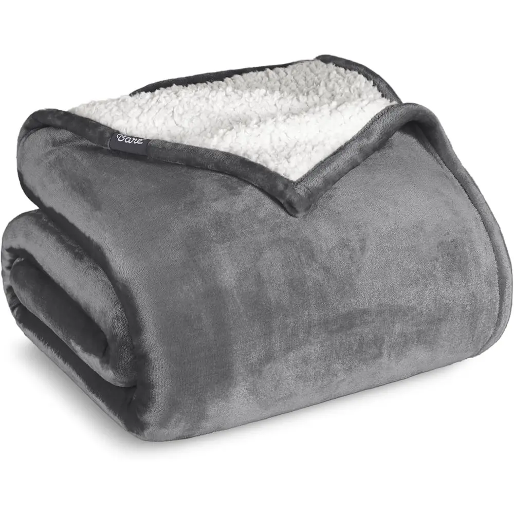 

Sherpa leece Blanket - Twin/Twin Extra Long - Blanket or Bed, Soa, and Couch - Warm & Lightweight - luy & Sot - Reversible (Twin