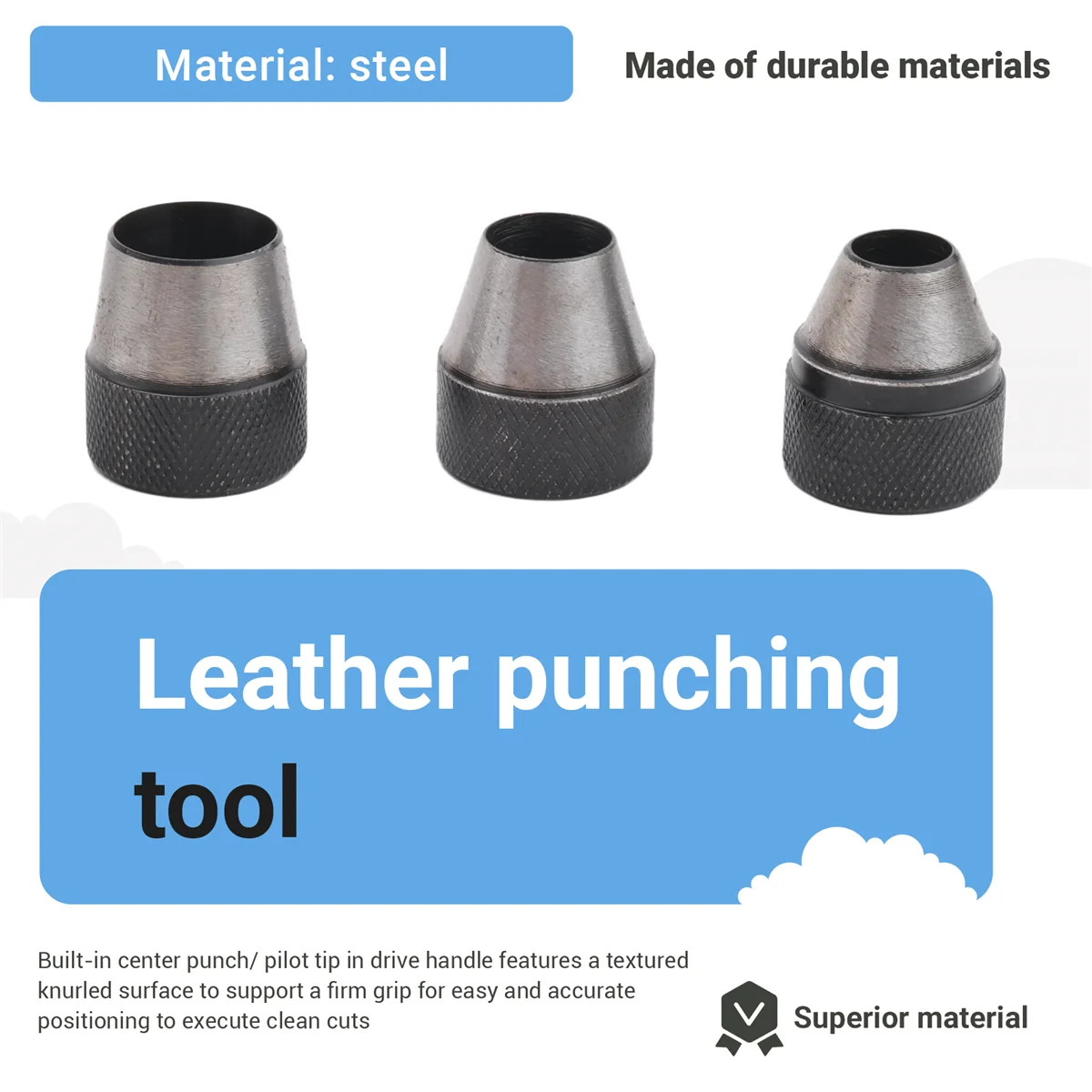 

AT16 10Pcs Heavy Duty Hollow Punch Kit Set Gasket Leather Rubber Punching Diy Leathercraft Perforating Tools Herramientas Para