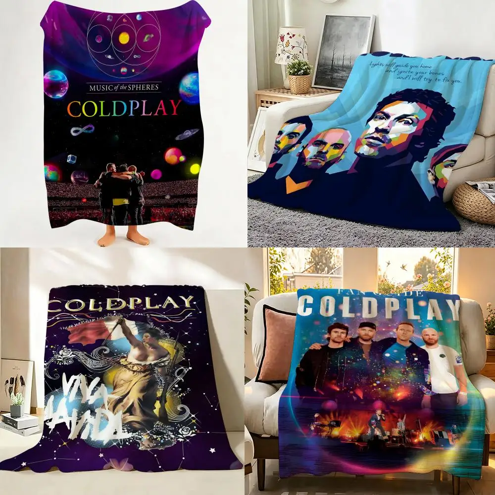 Band C-Coldplay Throw Flannel Throw Blanket Suitable for Sofa、Living Room、Bedroom
