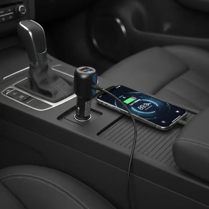 11.5ft Universal Dash Cam Charging Cable Fast Charge Micro USB Mini USB Type C Power Cord for Car DVR Camera