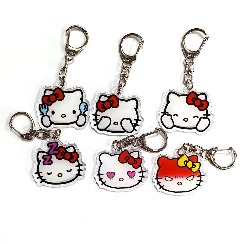 

Hello Kitty Keychain Cute Cartoon Backpack Double Layer Acrylic Accessories Women Supplies Desktop Decoration Student Wholesale