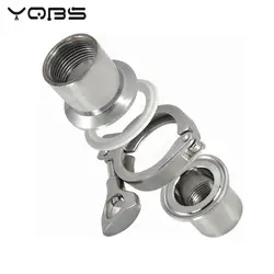YQBS Sanitary Female Threaded Ferrule Pipe Fittings+Tri Clamp+PTFE Or Silicone Gasket Stainless Steel SS304