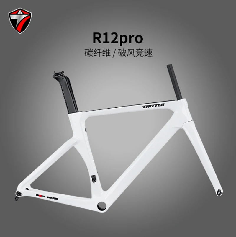 

Carbon Racing Bike Frameset, R12 Thru Axle, 12x142mm Disc Brake, Road Frame 12x100mm Inner Cable, Super Light, 700CX28C DPD