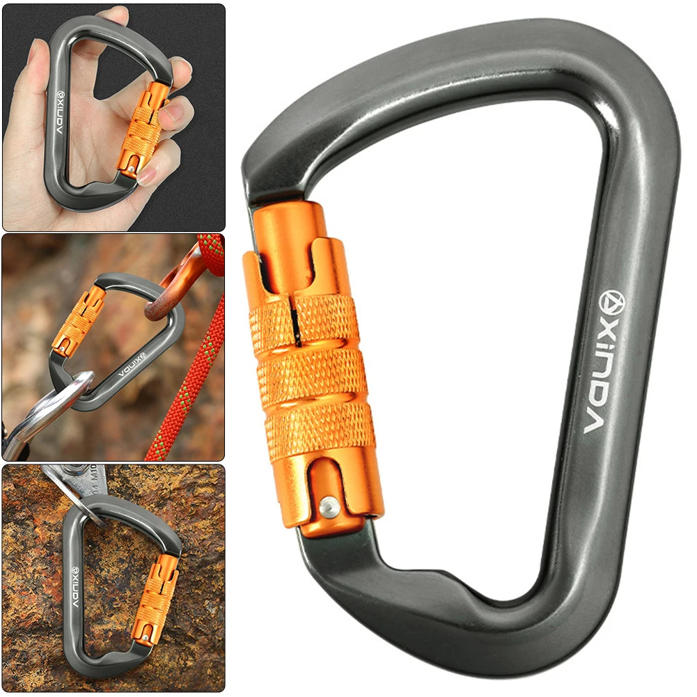 30kN D-شكل Carabiners الثقيلة تسلق الصخور Carabiner Caribeaner كليب لتسلق الصخور رابيلينغ وتسلق الجبال