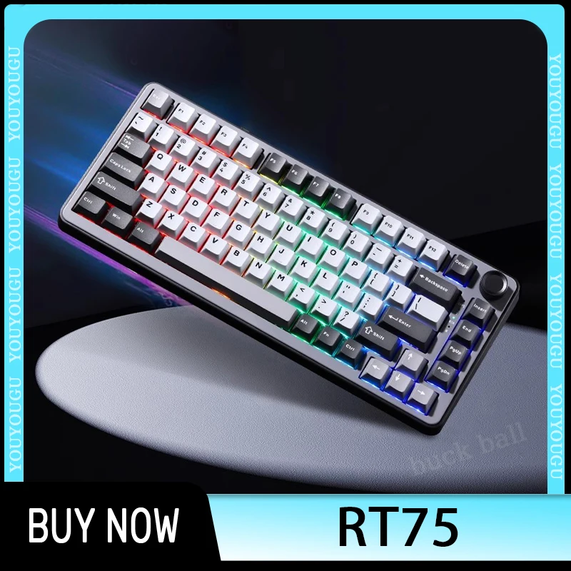 

Yunzii Rt75 Wired Magnetic Switch Keyboard Adjustable Key Range 82 Keys Gamer Keyboard Custom Hot-Swap Gaming Office Keyboard