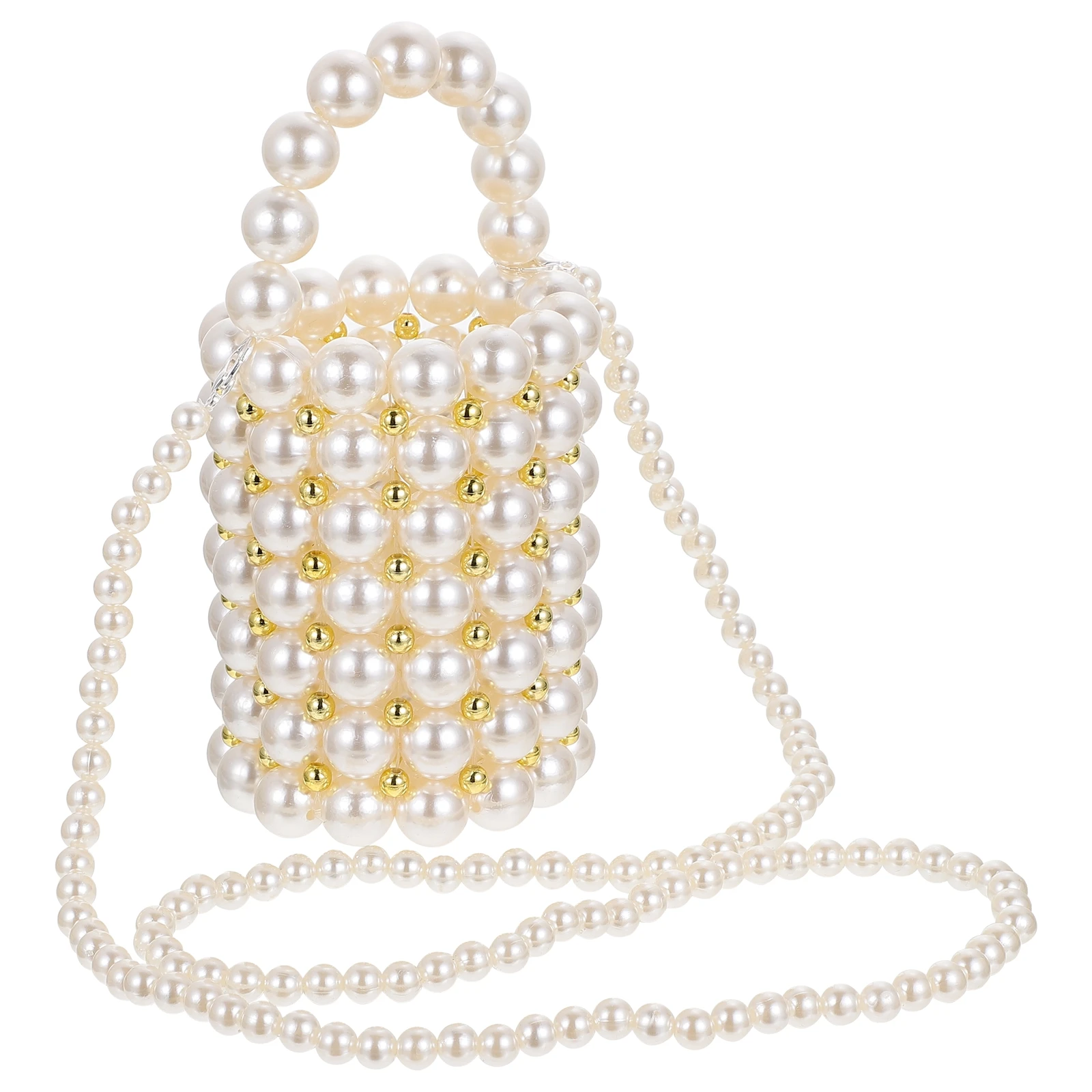 

Pearl Bag Moderate Capacity Useful Diagonal Fashionable Handbag Portable Abs Elegant Sling