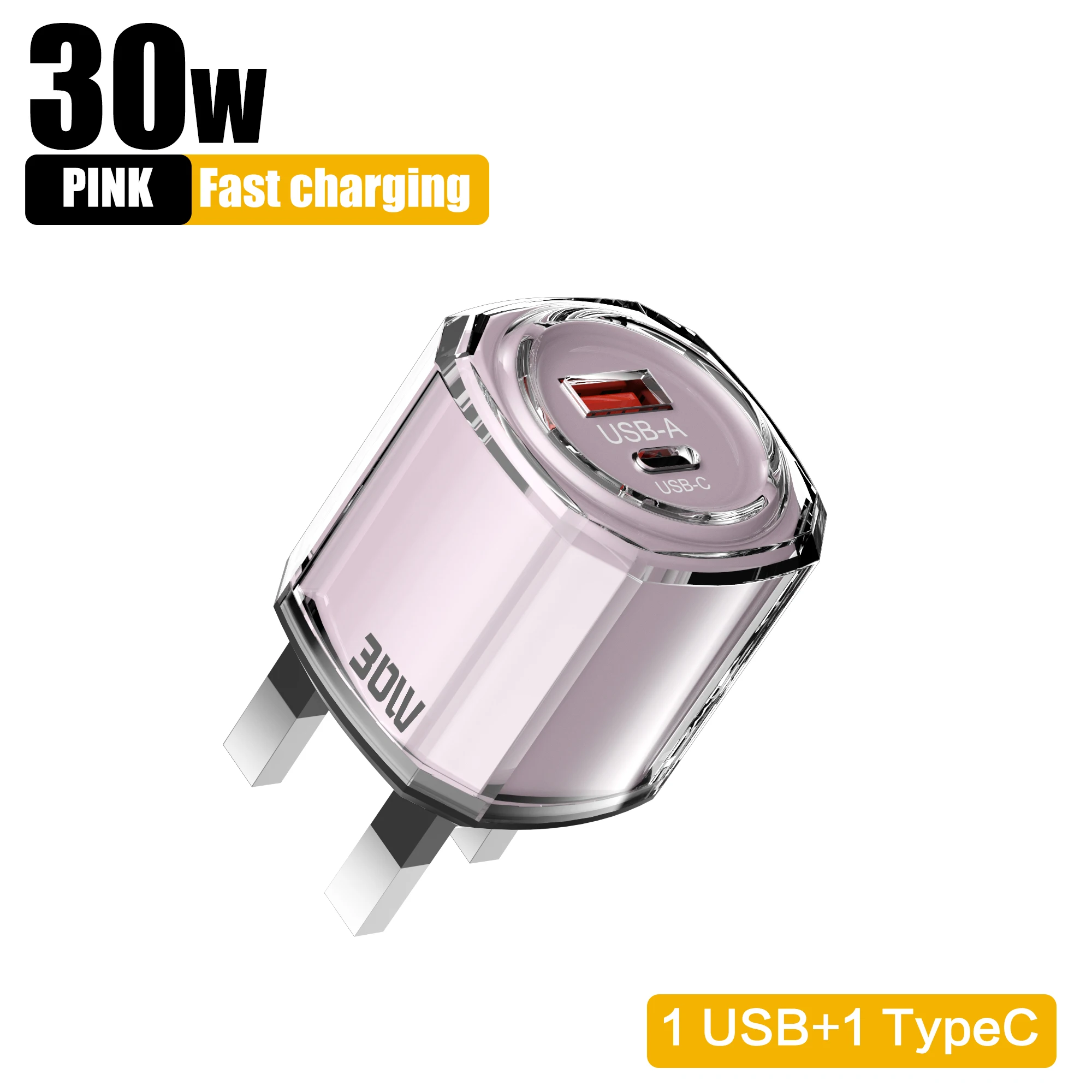 30W USB C-oplader Muti-poorten Snel opladen Snel opladen QC3.0 Type C PD Mobiele telefoon-muuradapter voor iPhone 16 Pro Xiaomi 15