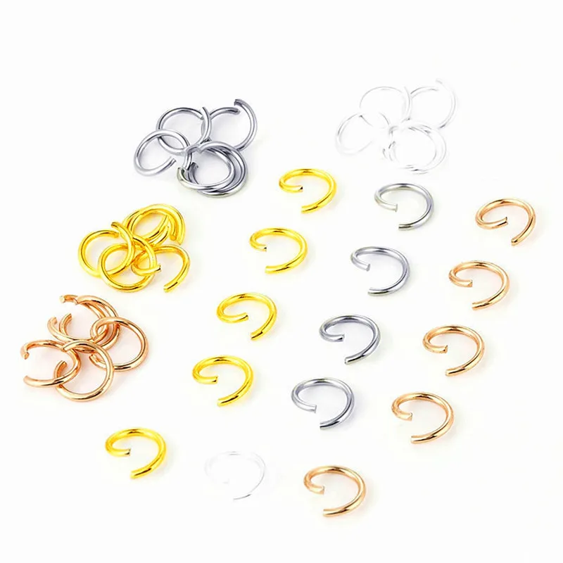 200/500pcs 8mm Metal Jump Rings Split Ring DIY Necklace Bracelet Keychain Connectors Jewelry Making Accessories Wholesale