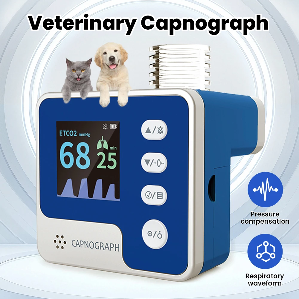 CONTEC CA10M Mainstream ETCO2 Capnograph Respiration Rate End-tidal CO2 Monitor(Human or Vet use Option)