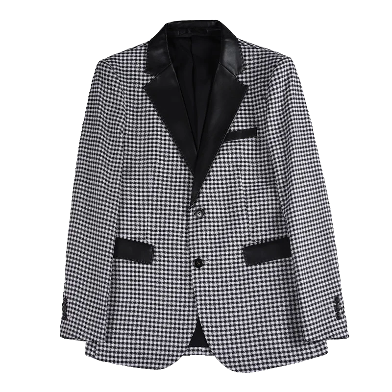 Men Spring High Quality Business Suit Jackets Man Slim Fit Plaid Primavera Nova Marca Blazers Man Casual Fashion Suit 4XL-M