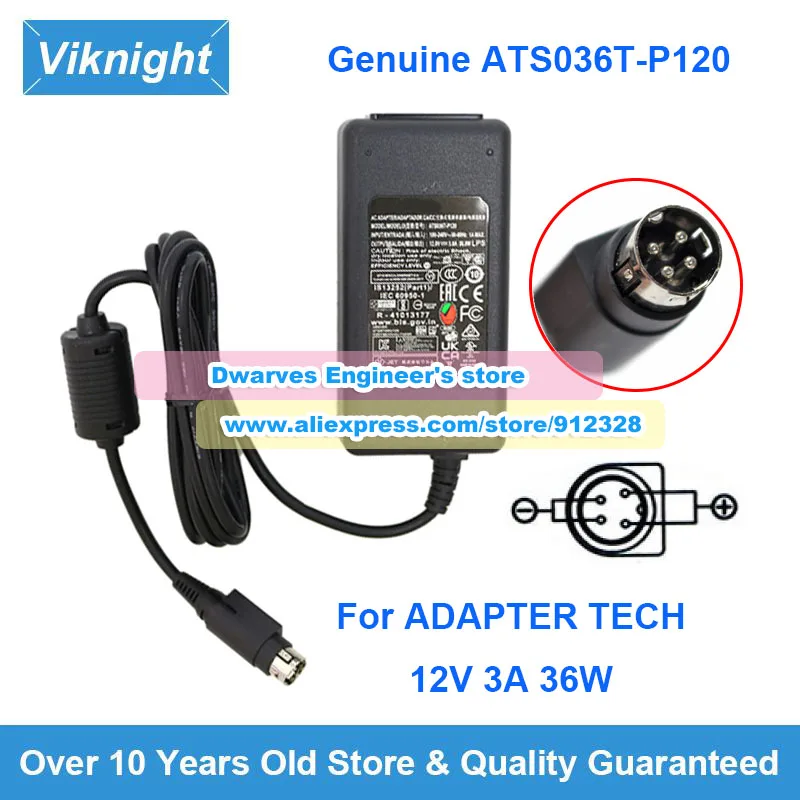 Adaptador ac Genuíno para Carregador de Laptop Fonte de Alimentação Apto para Wcom Ccintiq 16 Ats036t-p120 Atso36tp120 12v 3a 36w
