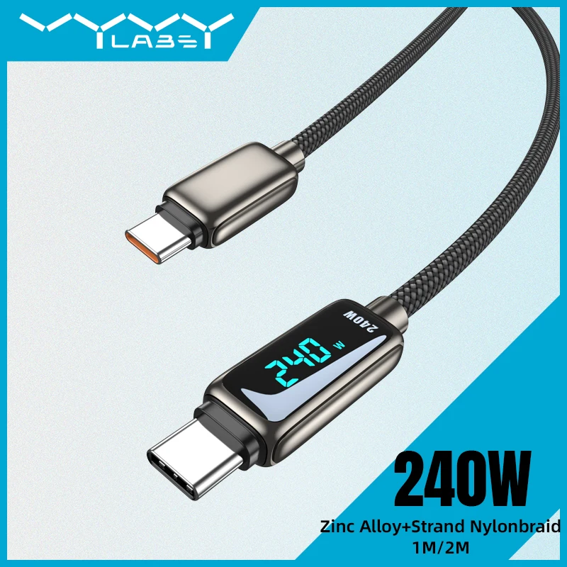 VYVYLABS 240 واط نوع C كابل آيفون 17 16 15 14 PD شحن سريع شاحن سلك لماك بوك سامسونج محمول USB C الحبل #1