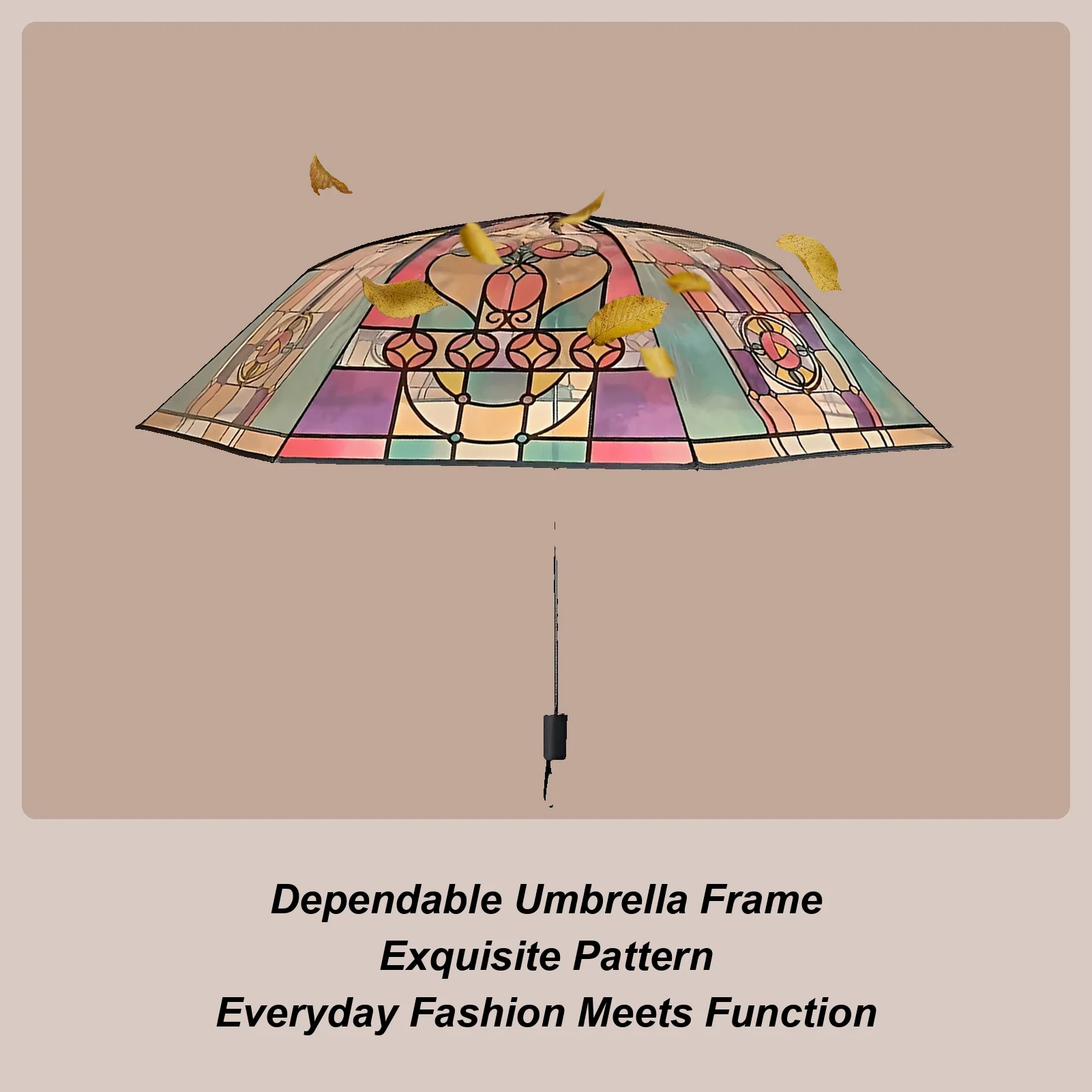 

Необычный зонт из витражного стекла, складной зонт, декоративная защита от дождя, всепогодная прочная рамка, принадлежности для пляжных поездок на работу