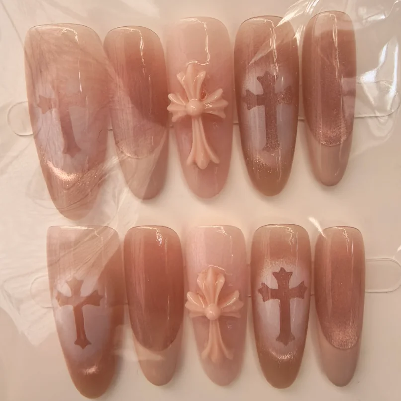 Handmade Wearable False Nails Mixed Designs Random Shipment Reusable Press On Nails For Daily & Party Nail Art