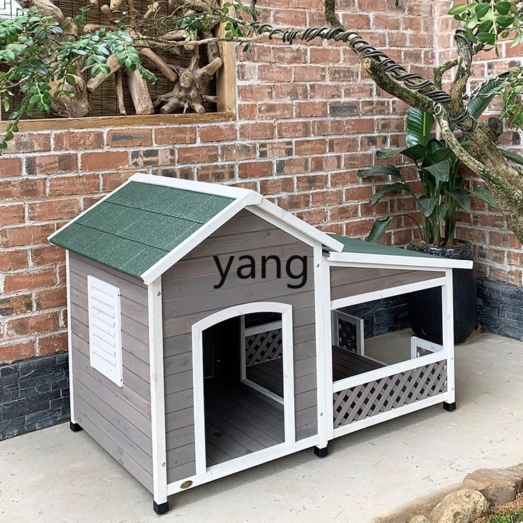 LMM Outdoor House Kennel Large Kennel Dog Cage Villa Courtyard Winter Warm