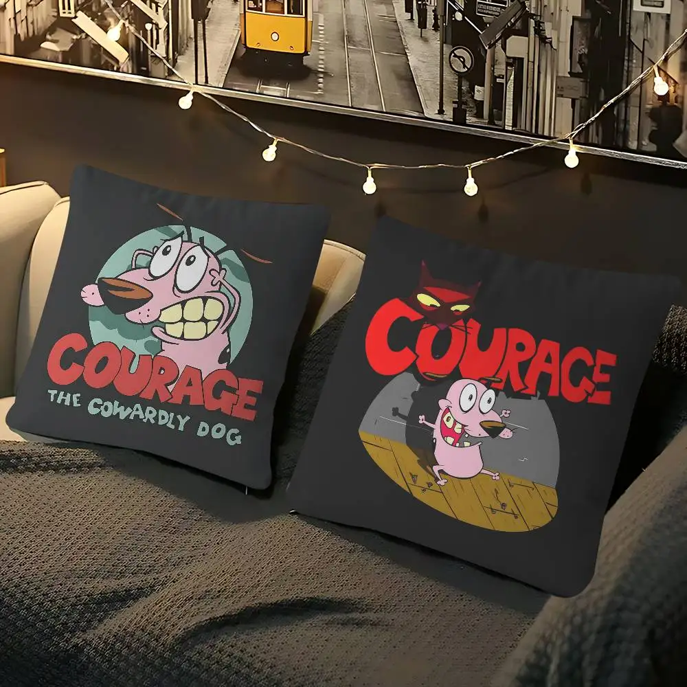 

Courage The C-CowardlyS D-DogS Pillow Case Removable Washable Cushion Cover – All-Season Soft Linen