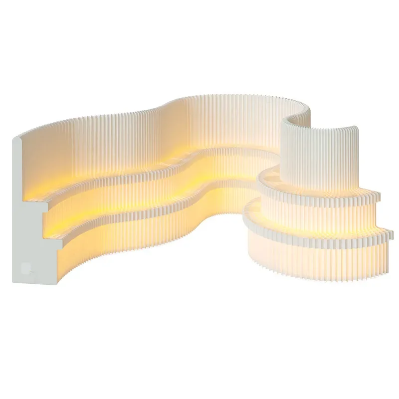 

Screen folding rack partition baffle commercial office library luminous paper screen light wind material paper wall