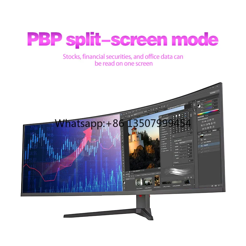 Factory Price 49 Inch Super Wide 4K 5K LED Monitor 165Hz Curve Gaming HD Interface  Refresh Rate FHD Panel for PC Use