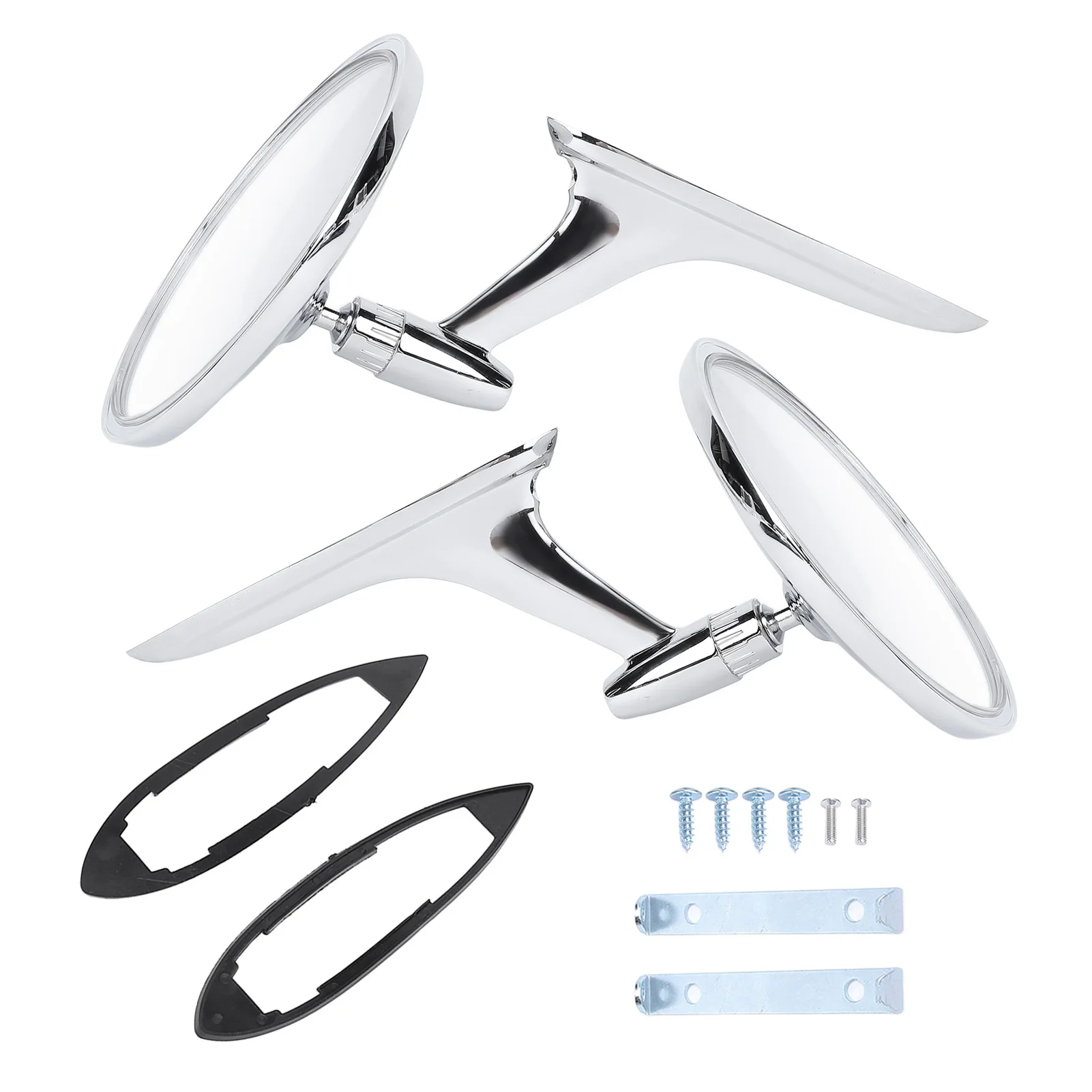 Kaca Spion Luar Bulat Pengganti Kaca Samping Pintu Logam Cocok Sempurna 654394765672 untuk Impala Corvair Biscayne Bel