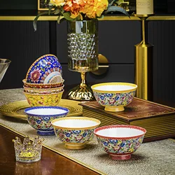 Jingdezhen-セラミックラウンドボウル、4.5インチ麺ボウル、アンティークスタイル、高耐性、小スープボウル