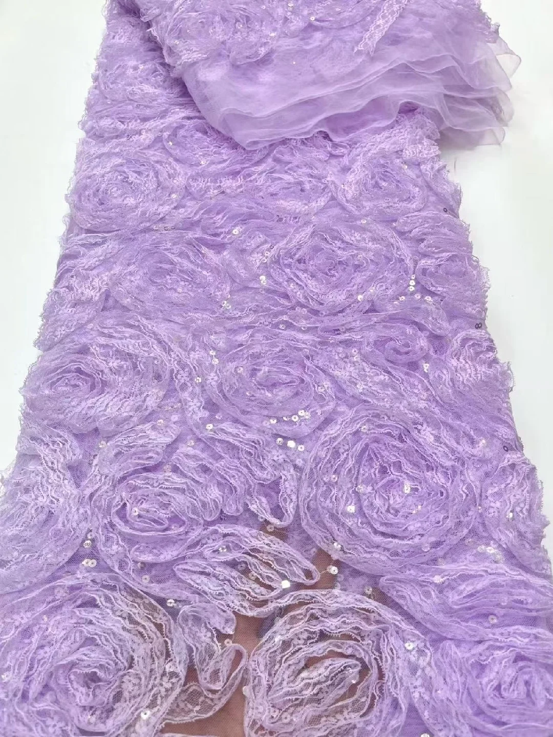 

Nigerian Mesh Embroidery Beaded Lace Fabric 2026 French African Sequins Lace Fabric for Party Bridal Wedding Dress Sewing