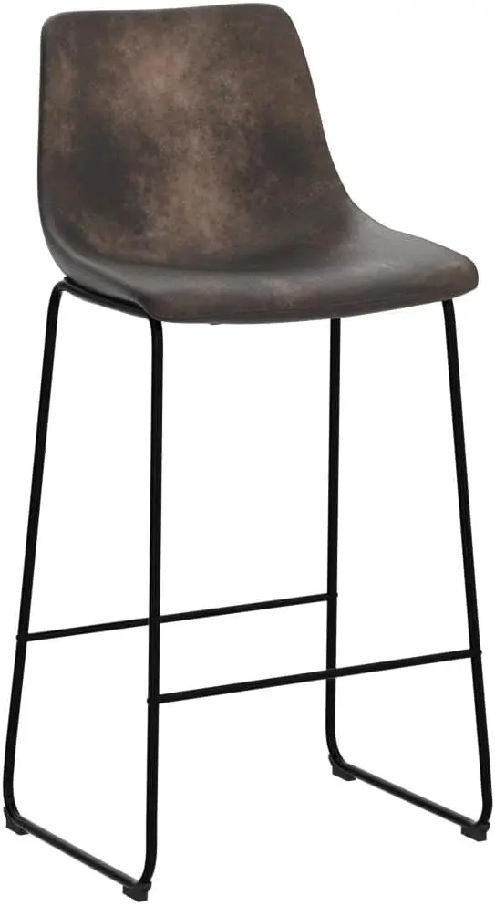 Leather Bar Height Barstools with Back 30 inch Counter Bar Stools Set of 2 Pub Height Bar Chairs for