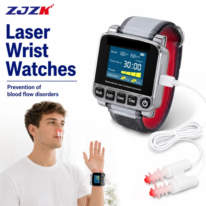 ZJZK Laser Blood Pressure Watch Nasal Laser Therapy Device Cold Laser Therapy Watch 650nm LLLT for Nasal Congestion Rhinitis
