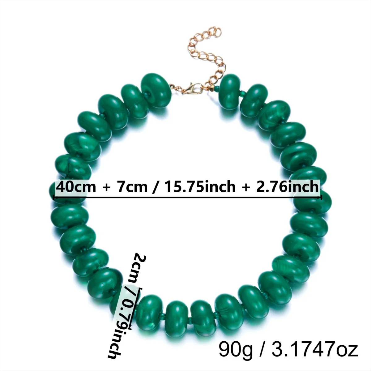 Dopamine Bunte flache, runde Acryl-Perlenkette für Damen und Herren, trendige, einfache geometrische Harzperlen, stapelbarer Choker-Schmuck – Detail 38