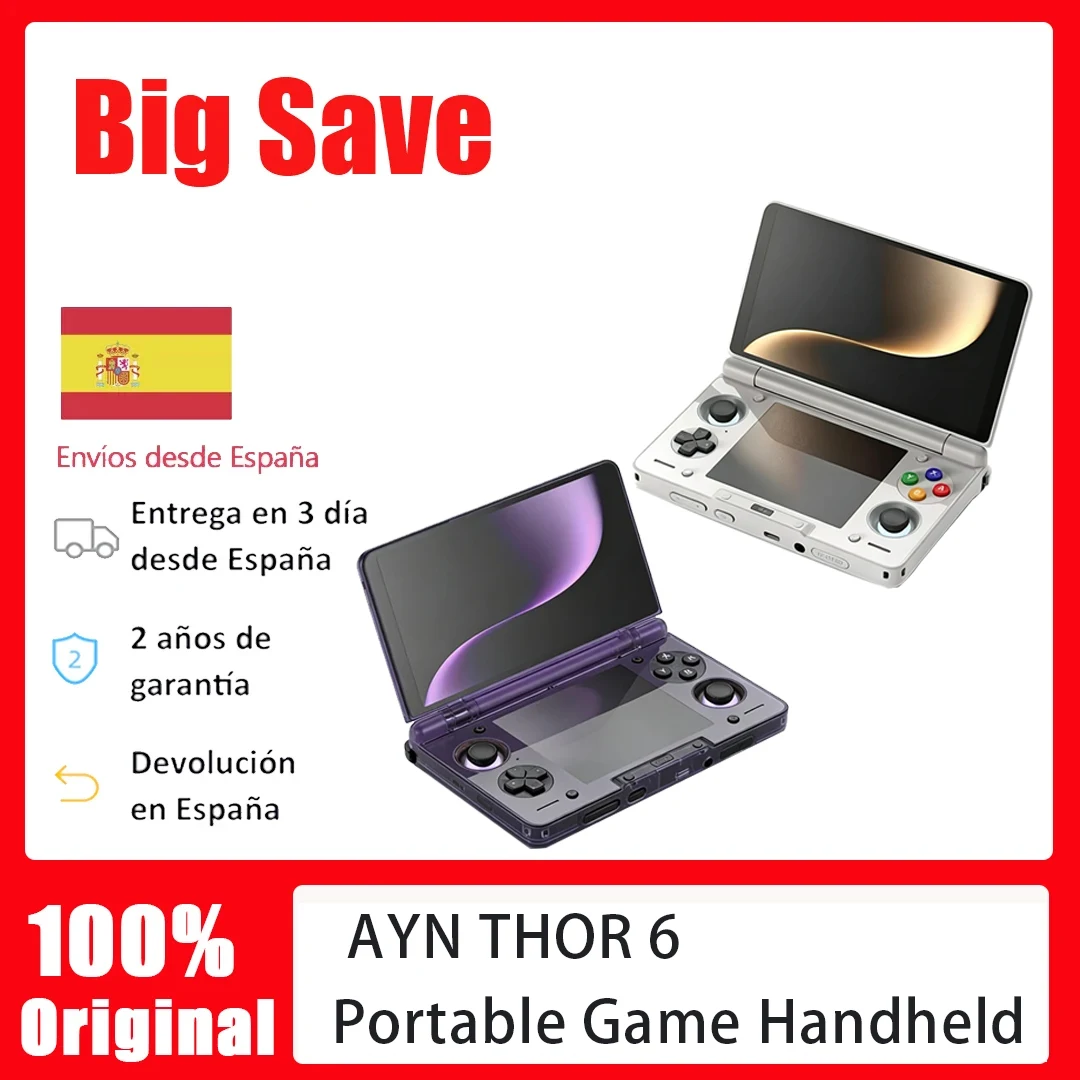 AYN Thor 6 Zoll OLED-Display, Dualer Tragbarer Spiele-Handheld, Qualcomm Snapdragon 8GEN 2 CPU, Android 13 System, 6000mAh Akku & Hall-Stick