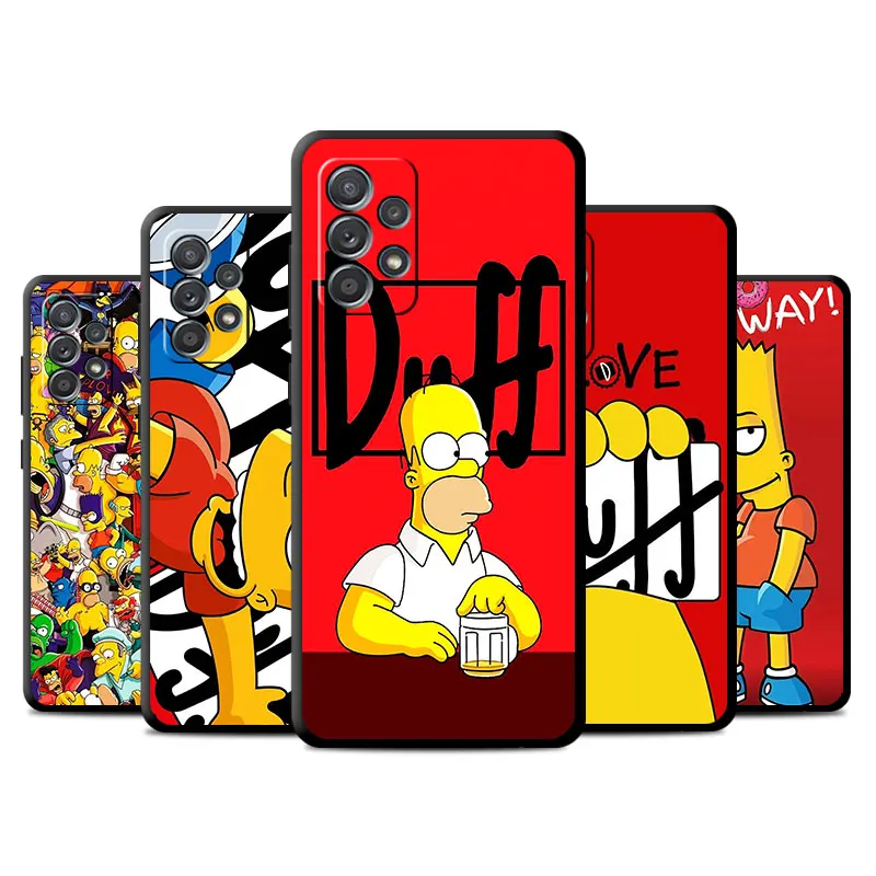 Case for Samsung Galaxy A54 A52 A14 A53 A12 A13 A50 A23 A71 A34 A51 A33 A21s A70 A32 Silicone Phone Cover The Simpsons Family