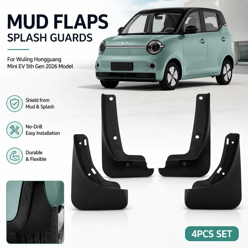 Mud Flaps for Wuling Hongguang Mini EV 5th Gen 2026 Model  Fender Mudguard Mud Flaps Guard Splash Flap Mudguards Car Accessories