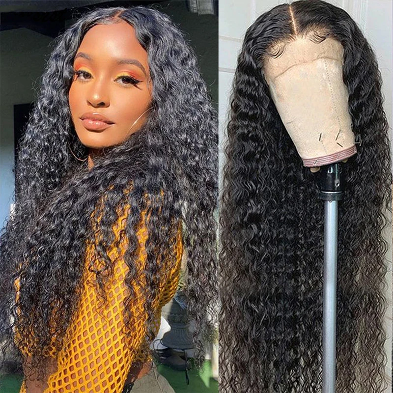 13*4 lace front Curly Brazilian real hair wig