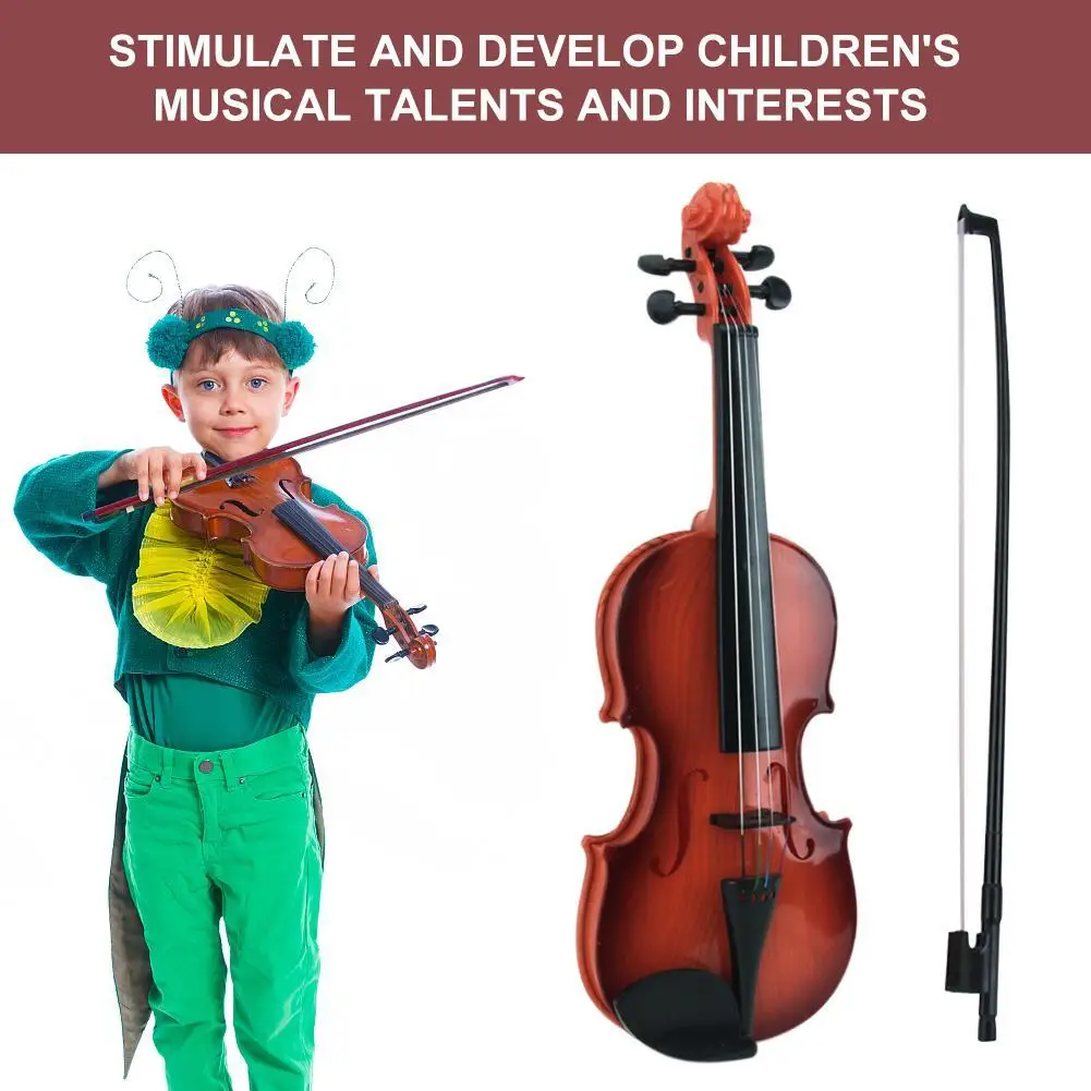 Acoustic Violin Toy Adjustable String Simulation Musical Instrument Educational Toy Kids Children Violin for Beginners Gifts