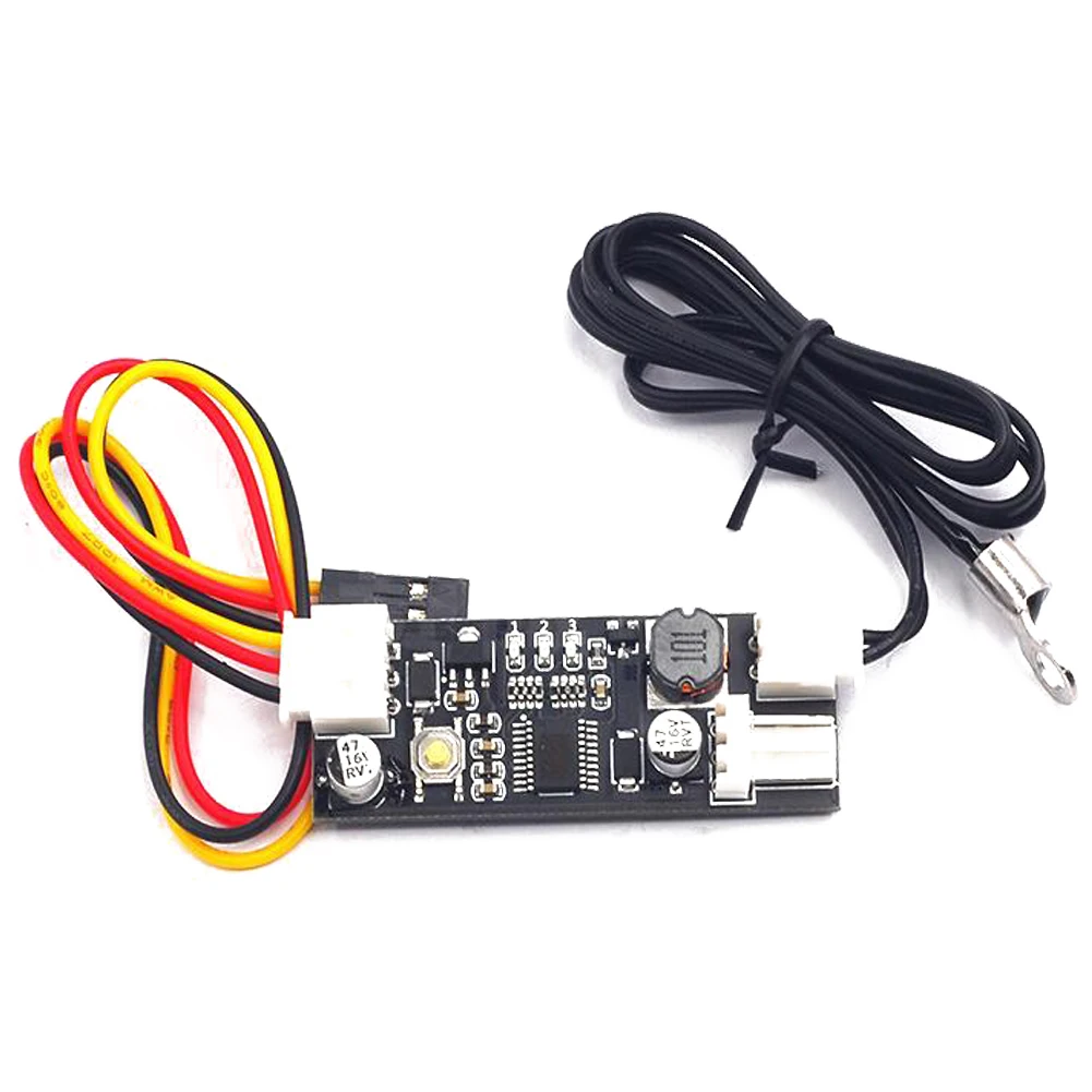 PWM DC 2-3 Wire Fan Temperature Controller Speed Controller 12V 0.8A Chassis Computer Noise Reduction Module NTC 50K 5%-100%