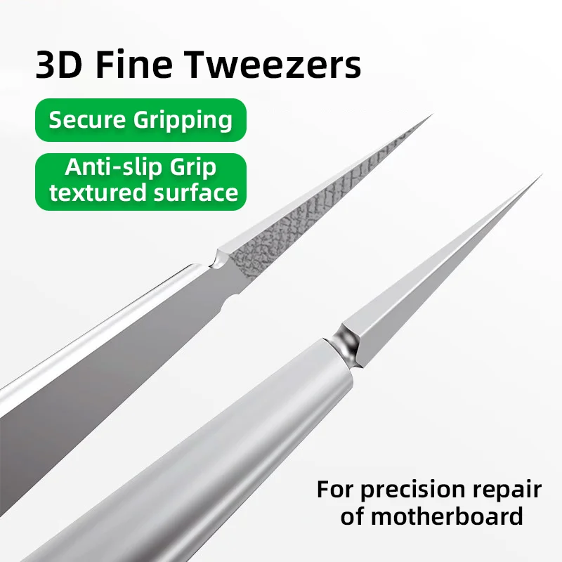 

2UUL 3D-X tweezers TW02 anti-slip clamp high toughness anti-corrosion suitable for mobile phone PCB BGA precision repair tools