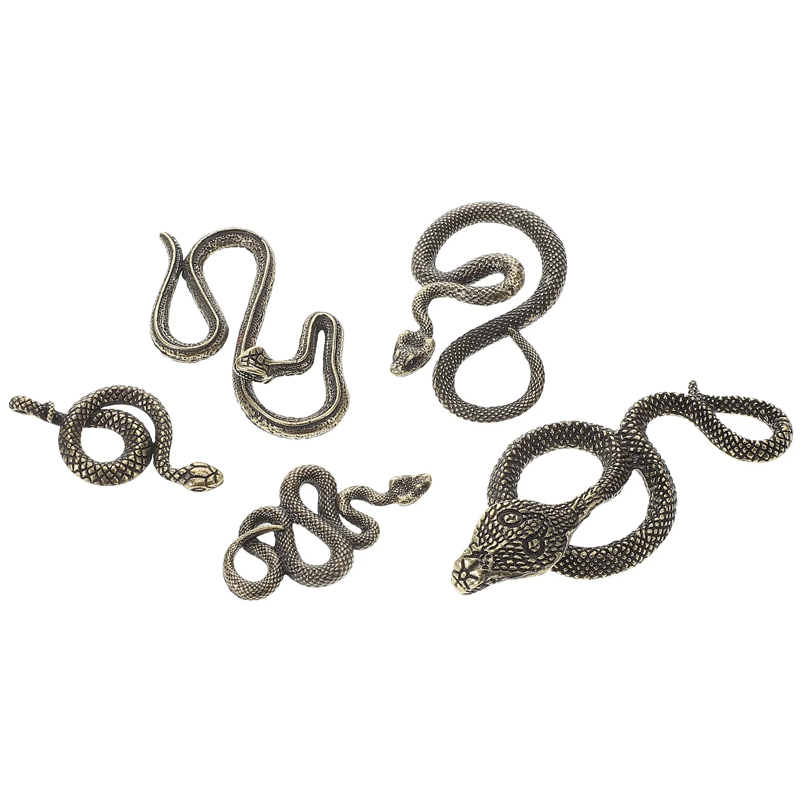 

5 шт. латунных статуэток змей, китайский декор, фэн-шуй, украшение для гостиной, привлечение богатства и процветания, изысканное мастерство