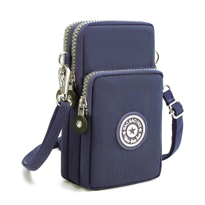 Women\'s Shoulder Bag Small Design Nylon Waterproof Crossbody Mini Pocket Wallet Solid Color Wrist Bag Zipper Flip Shopping Bag