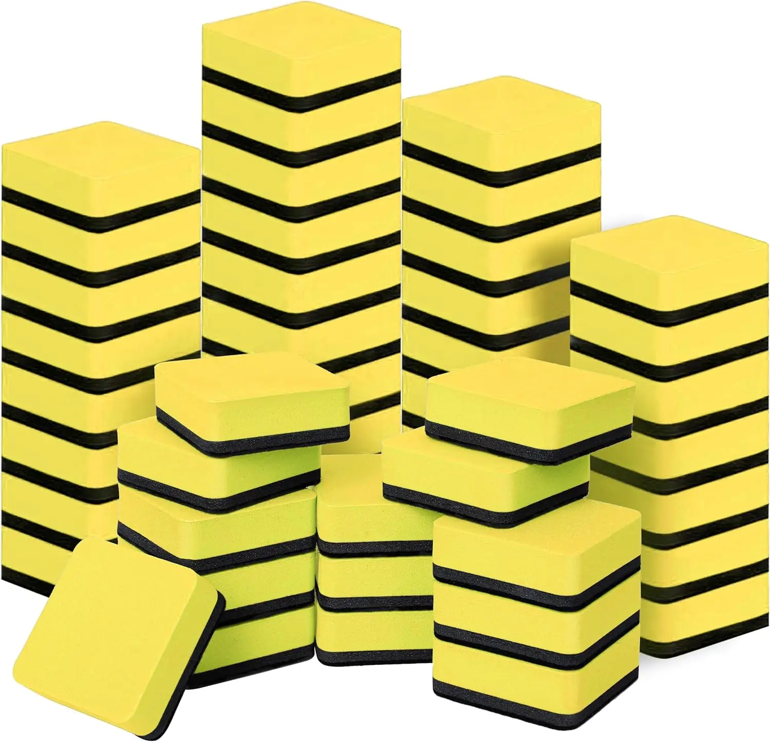 

48 Pack Magnetic Whiteboard Erasers for Classroom & Home, Small Dry Erasers with Scratch-Resistant Felt, Rectangular Shape