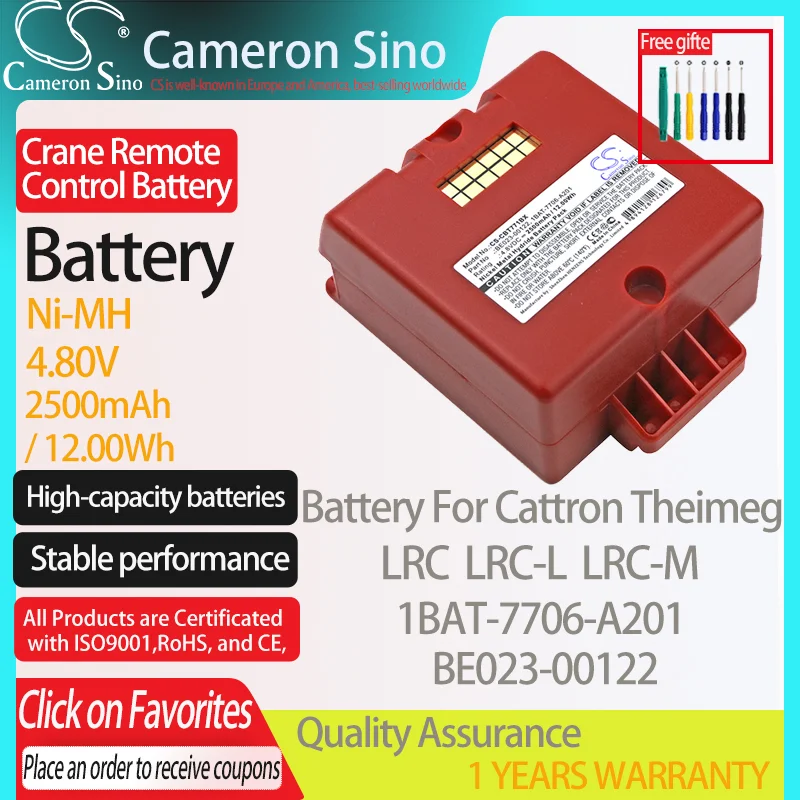 

CameronSino Battery for Cattron Theimeg LRC LRC-L LRC-M fits BE023-00122 1BAT-7706-A201 Crane Remote Control battery 2500mAh