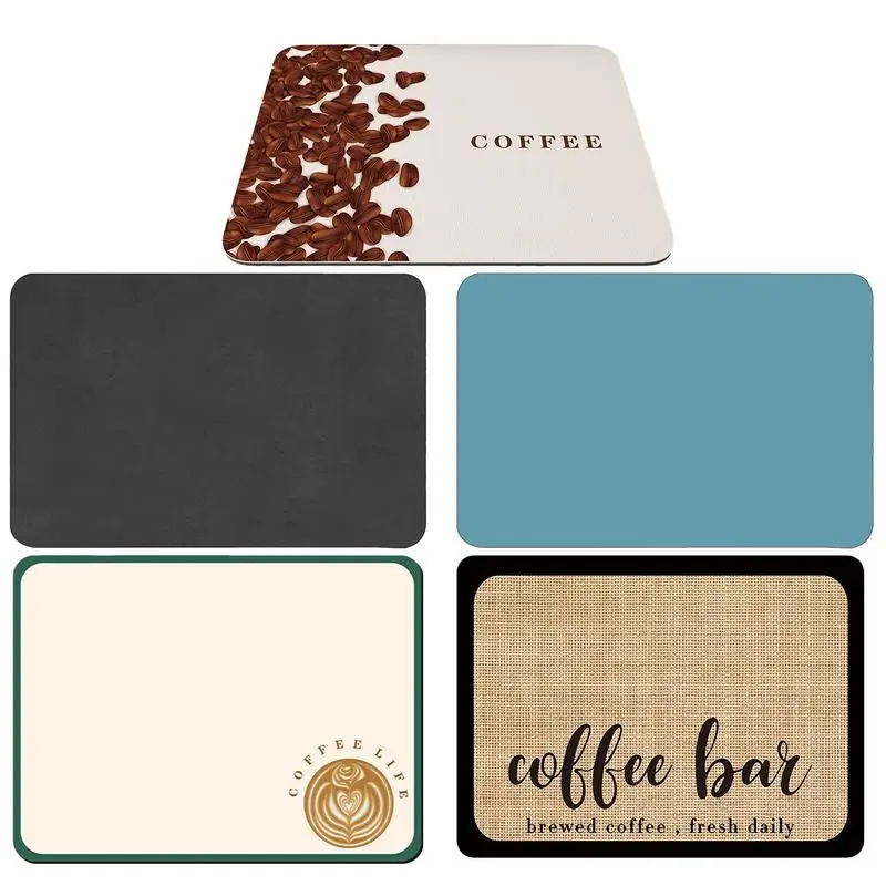 Non-slip Drying Mat For Kitchen Counter Coffee Bar Accessories Bottom Rubber Pattern Design For Kitchen Counter Bar