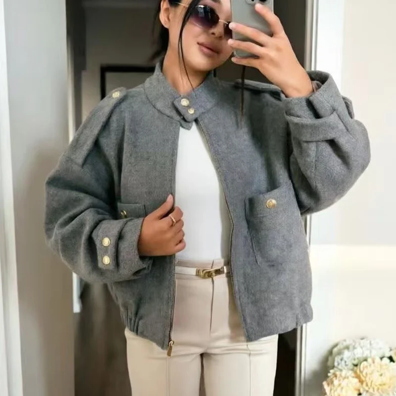 Women's Jacket Stand Collar 2026 New Fashion Autumn Winter Loose Thicken Coat for Women Warm Parkas Chic Female Outerwear